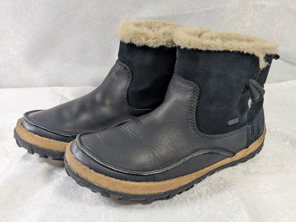 Merrell Tremblant Pull-On Polar Waterproof Snow Boots Women’s 8 Black Leather
